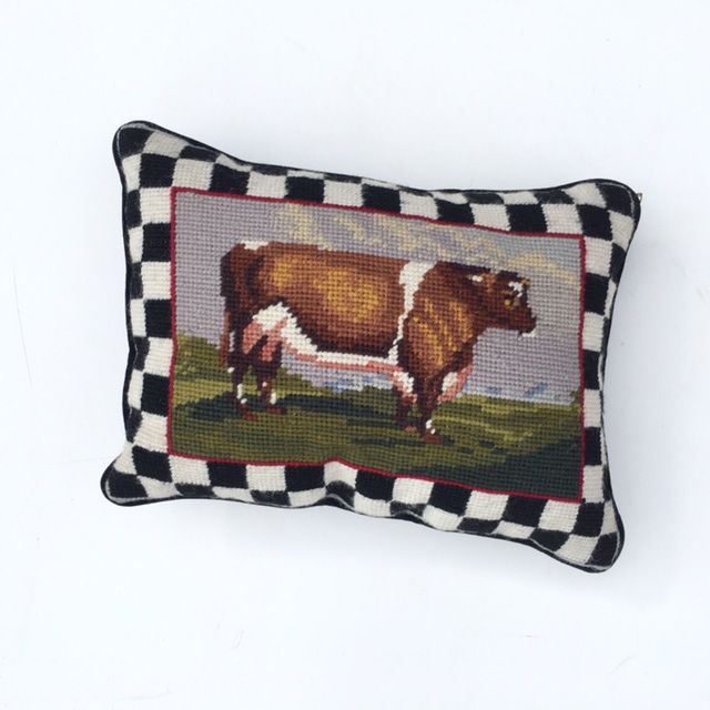 CUSHION, Cross Stitch Cow (Ex Small)